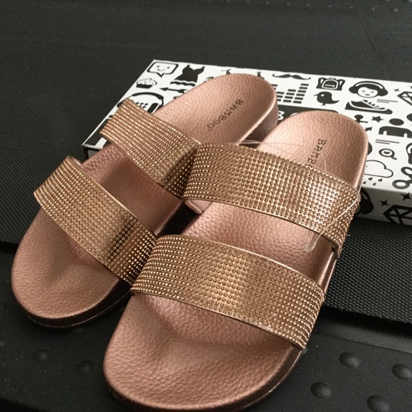 bamboo rose gold sandals